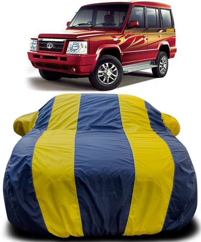 AutoBurn Car Cover For Tata Sumo Gold (With Mirror Pockets)  (Blue, Yellow)