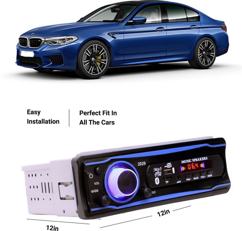 EverLand Blue Stereo-999 BLUETOOTH/USB/SD/AUX/FM/MP3 (BLUE & Black)-0-63 Car Stereo  (Single Din)
