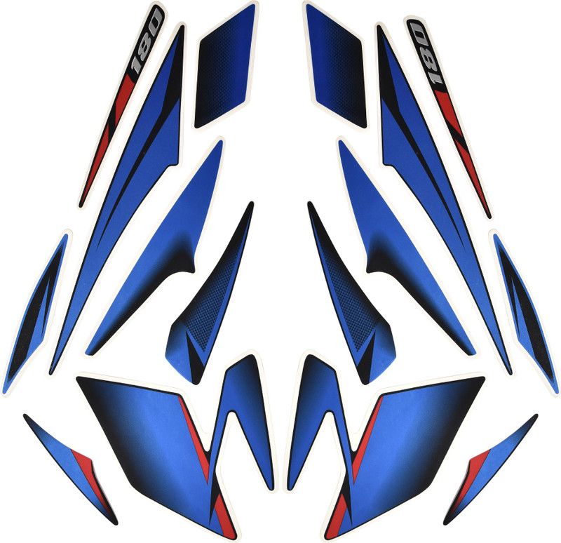 HRBull Sticker & Decal for Bike  (Multicolor, Blue, Red)
