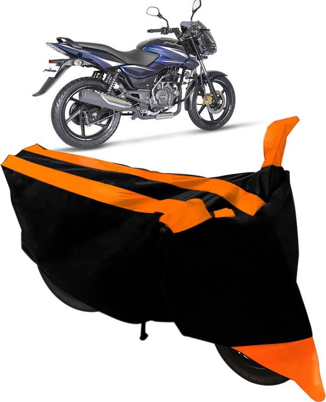 Purpleheart Two Wheeler Cover for Bajaj  (Black, Orange)