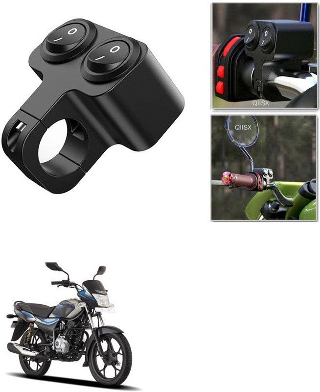Qiisx CNC On/Off Motorcycle Handlebar Fitting Dual Switch For Bajaj Platina 110 Handle Bar Grip For Bajaj Universal For Bike  (Pack of 1)