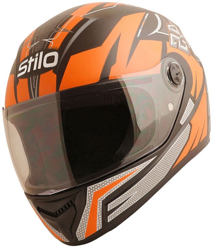 Western Era Proud 45 ISI Certified Helmet || Full Face Graphics || Ultra Comfort (Large) Motorbike Helmet  (Black Matte - Orange)