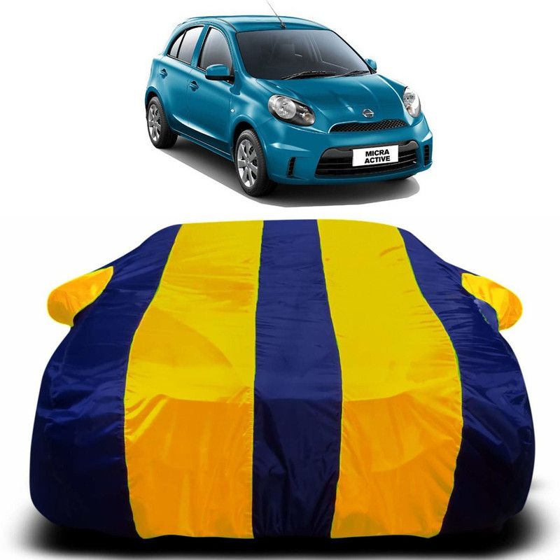 Ascension Car Cover For Nissan Micra Active (With Mirror Pockets)  (Yellow, Blue)