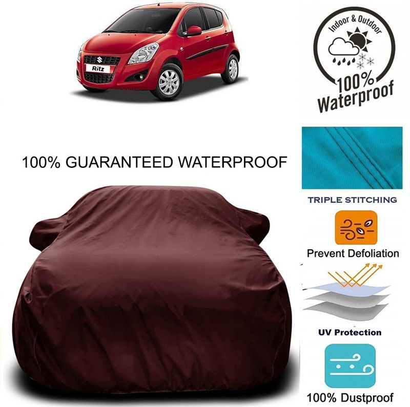 CoNNexXxionS Car Cover For Maruti Suzuki Ritz (With Mirror Pockets)  (Maroon)