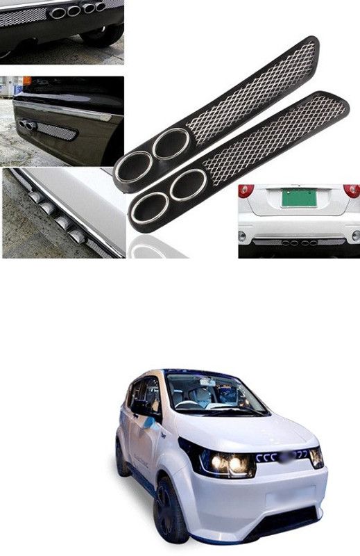 PRTEK Plastic Car Bumper Guard  (Black, Silver, Pack of 2, Mahindra, Universal For Car)