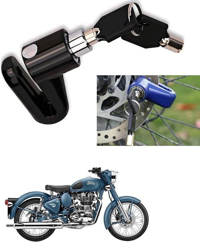 AS TRADERS Motorcycle Disc Brake Lock/Disk Lock Security for Royal Enfield Bullet 500 Motorcycle Disc Brake Lock/Disk Lock Security for Royal Enfield Bullet 500 Disc Lock  (Blue, Black, Red)