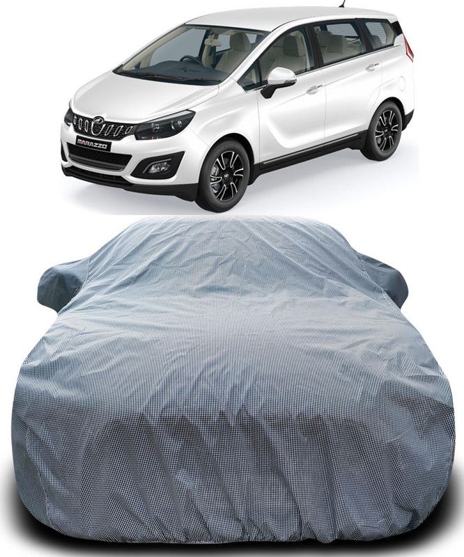 CoNNexXxionS Car Cover For Mahindra Marazzo (With Mirror Pockets)  (Black, White)