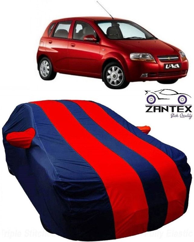ZANTEX Car Cover For Chevrolet Aveo U-VA (With Mirror Pockets)  (Blue, Red)