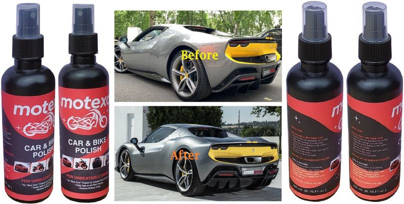 MOTEXO Liquid Car Polish for Leather, Windscreen, Metal Parts, Leather, Headlight, Dashboard, Chrome Accent, Bumper  (800 ml, Pack of 4)