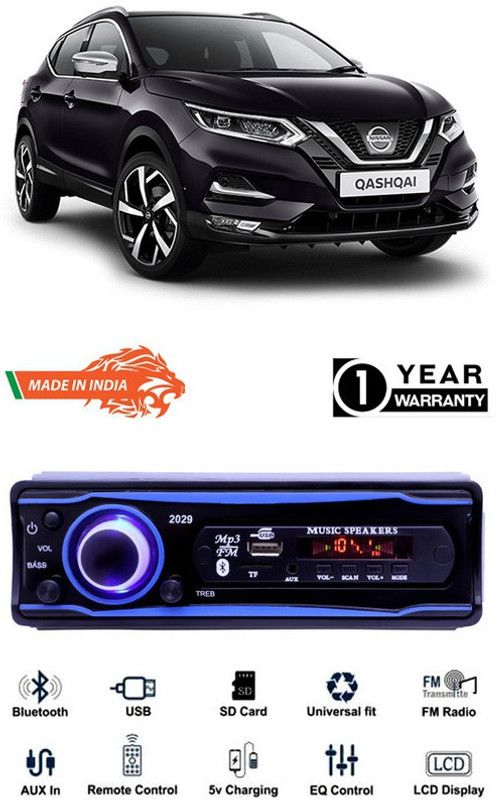 Purpleheart Blue 2029 USB/AUX/SD/BLUETOOTH/FM/MP3 BOOM MASTER STANDARD-PP449 Car Stereo  (Single Din)