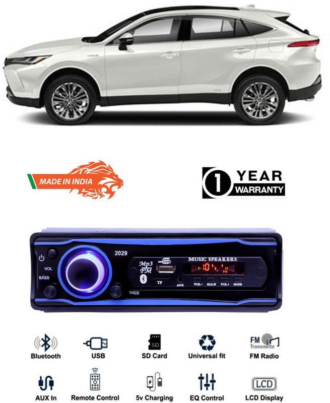 Genipap Blue 2029 USB/AUX/SD/BLUETOOTH/FM/MP3 BOOM MASTER STANDARD- GP599 Car Stereo  (Single Din)