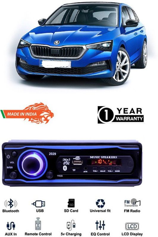 Purpleheart Blue 2029 USB/AUX/SD/BLUETOOTH/FM/MP3 BOOM MASTER STANDARD-PP482 Car Stereo  (Single Din)