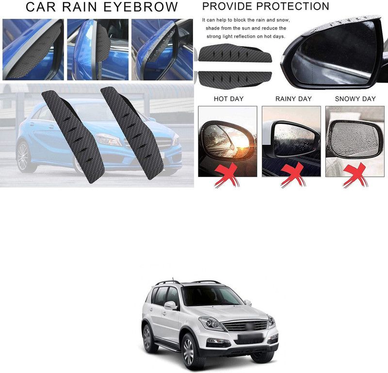 PECUNIA Carbon Mirror Rain Visor Smoke Guards Rear View Side Mirror Rain Eyebrow 313 Car Mirror Rain Blocker  (Mullti Color)