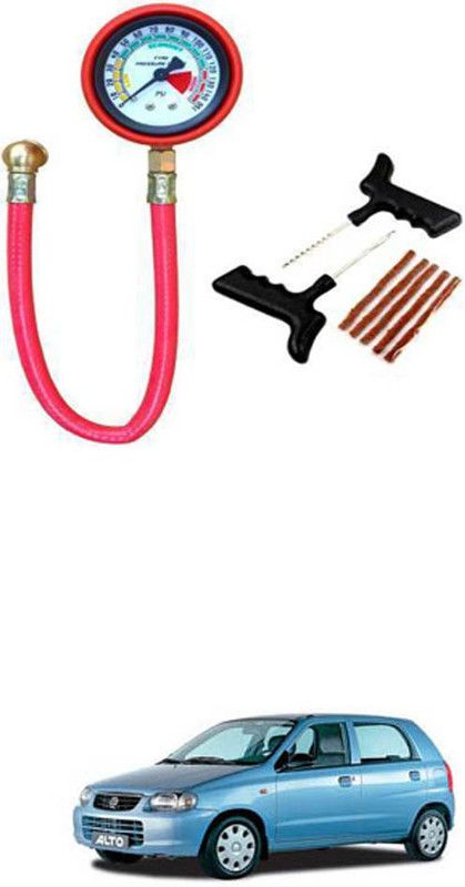 FKOK Car Tyre Puncture Repair Kit And Tyre Air Pressure Gauge For Alto_m90 Tubeless Tyre Puncture Repair Kit