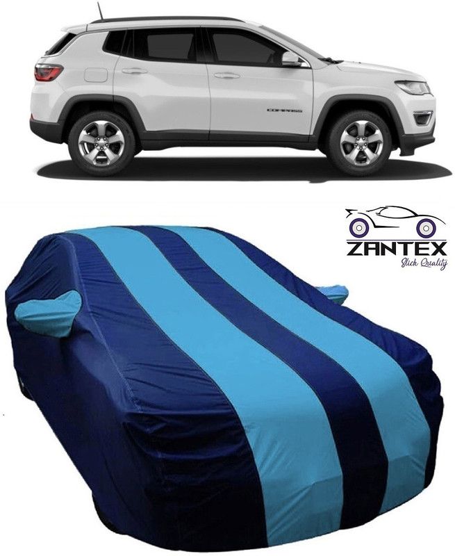 ZANTEX Car Cover For Jeep Compass (With Mirror Pockets)  (Blue)