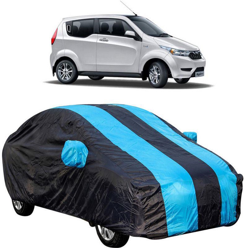 AutoTiger Car Cover For Mahindra e2o PLUS (With Mirror Pockets)  (Black, Blue)