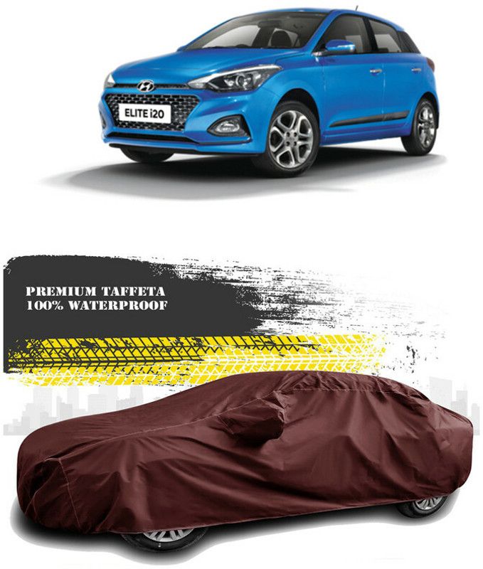 AutoTiger Car Cover For Hyundai Elite i20 (With Mirror Pockets)  (Maroon)