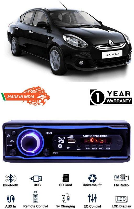 Genipap Blue 2029 USB/AUX/SD/BLUETOOTH/FM/MP3 BOOM MASTER STANDARD- GP478 Car Stereo  (Single Din)