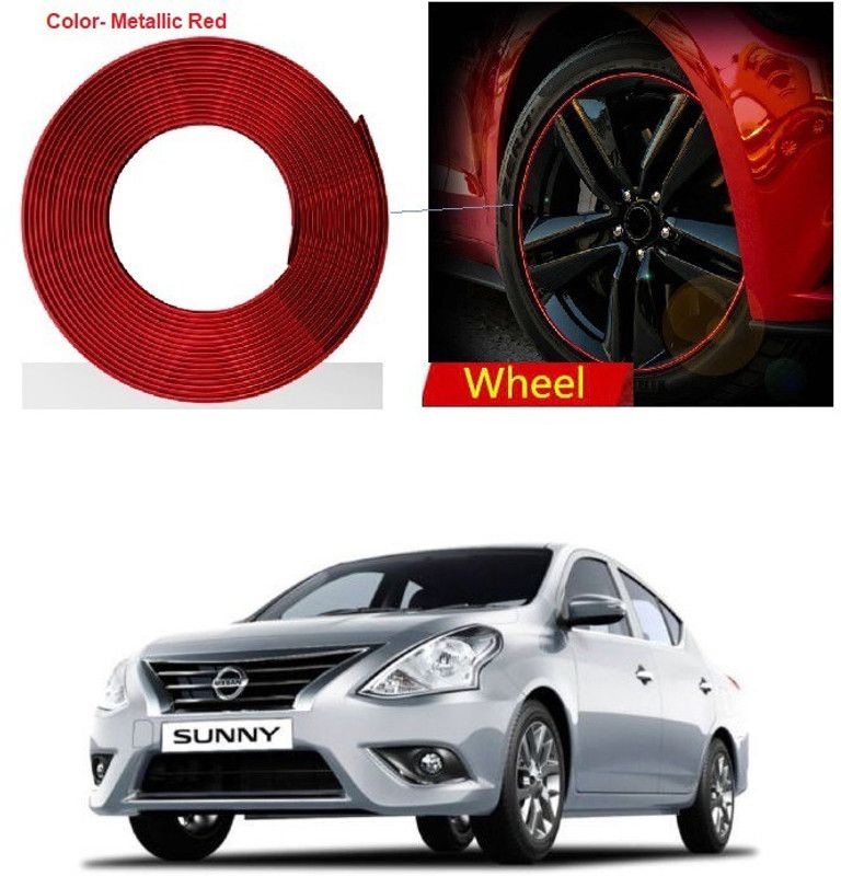 PRTEK Car Beading Exterior Chromium Plated (RED) for Exterior Rim, Grill, Headlight, Back Light, Wheel, Hub, Stickon A186 Car Beading Roll For Grill and Garnish Cover  (5 m)