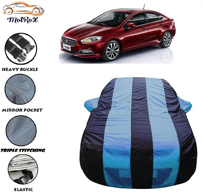 MoTRoX Car Cover For Fiat Viaggio (With Mirror Pockets)  (Blue, Blue)