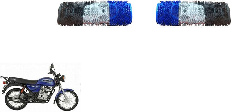 AutoVHPR BajBoxeStylishBlueBlackSilverRubberD2GripCover Handle Bar Grip For Bajaj Universal For Bike  (Pack of 2)