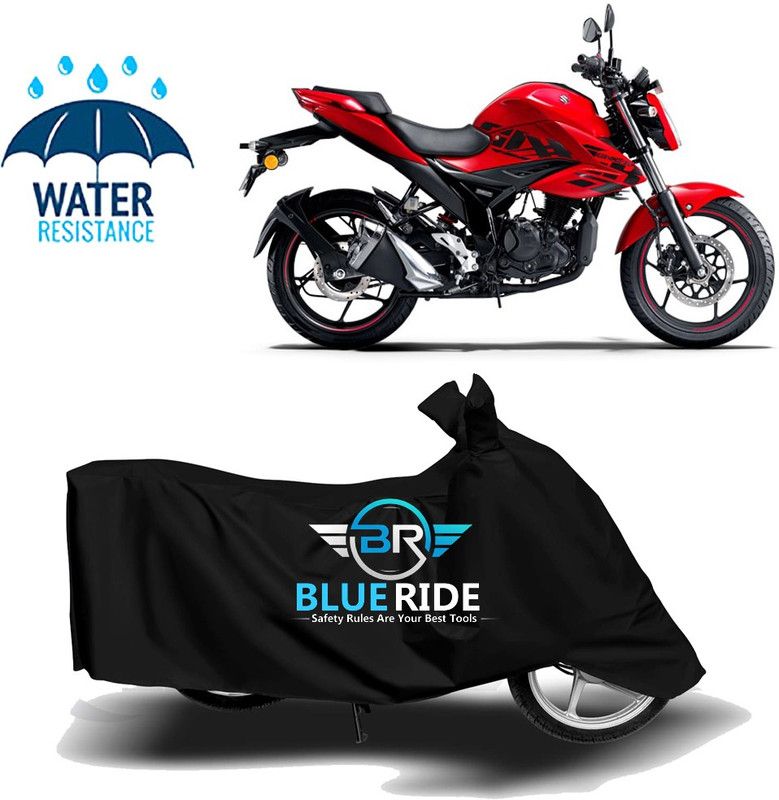BLUERIDE Two Wheeler Cover for Suzuki  (Gixxer, Black)