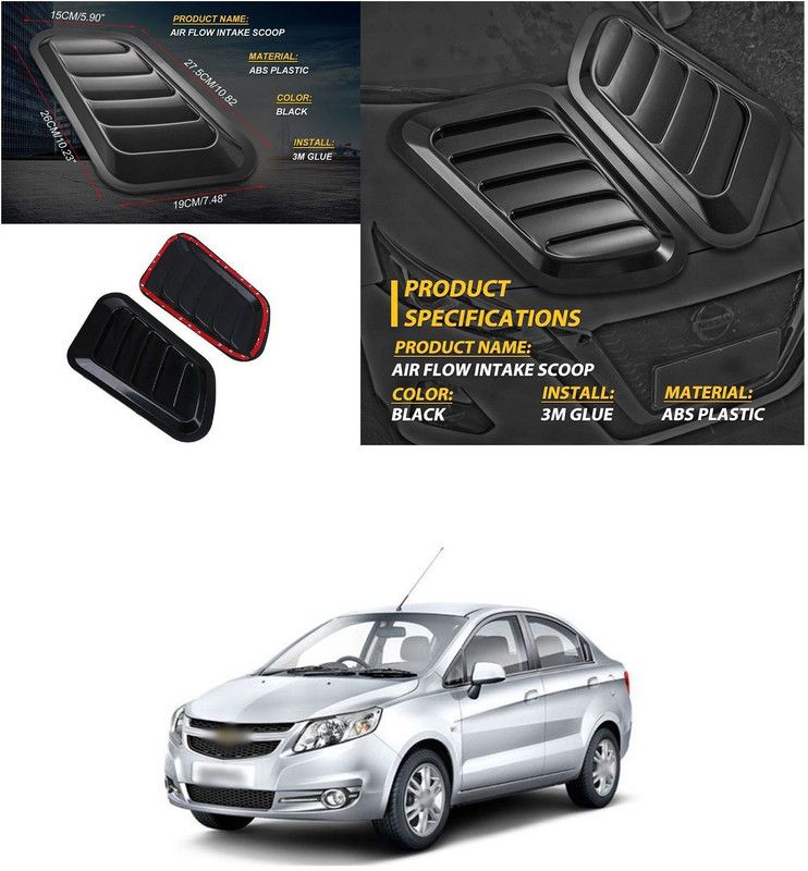 XZRTZ Car Side Air Flow Vent Fender Cover Intake Grille Sticker Universal 39 Car Beading Roll For Bumper  (13 m)