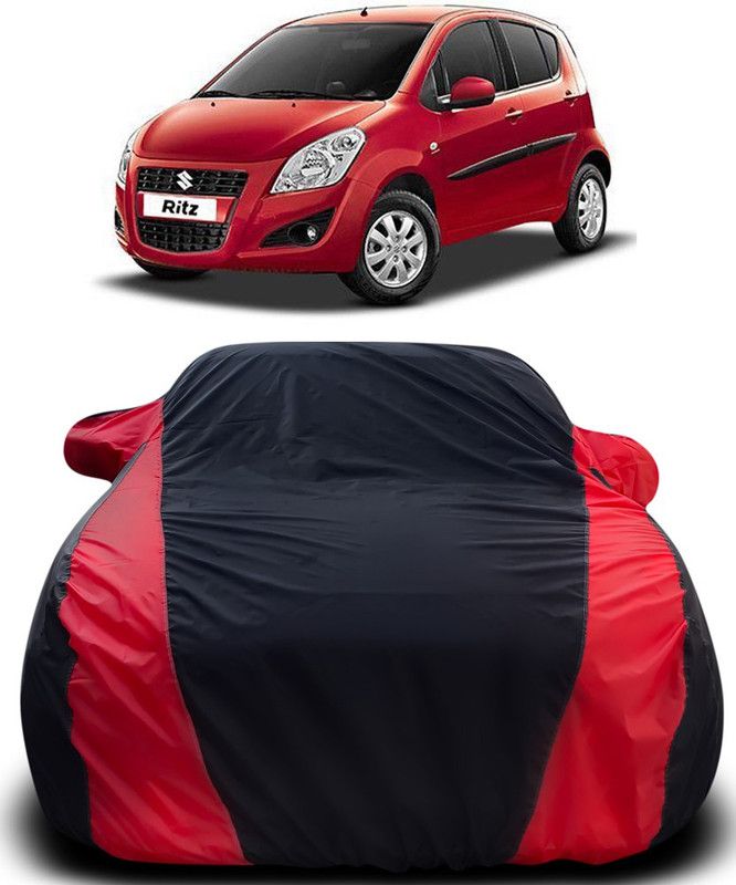 CoNNexXxionS Car Cover For Maruti Suzuki Ritz (With Mirror Pockets)  (Black, Red)