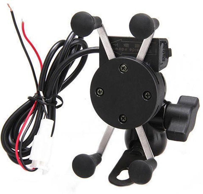blue seed X-Grip Mobile Phone Holder with USB Charger Bike Mobile Holder Bike Mobile Holder  (Black)