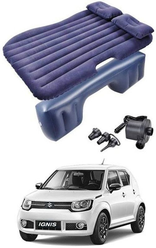 RKPSP Blue Inflatable Car Bed/Two Pillows/Air Pump/Repair Kit For Ignis Car Inflatable Bed Car Inflatable Bed  (Ignis 1.2 AMT Alpha Petrol)