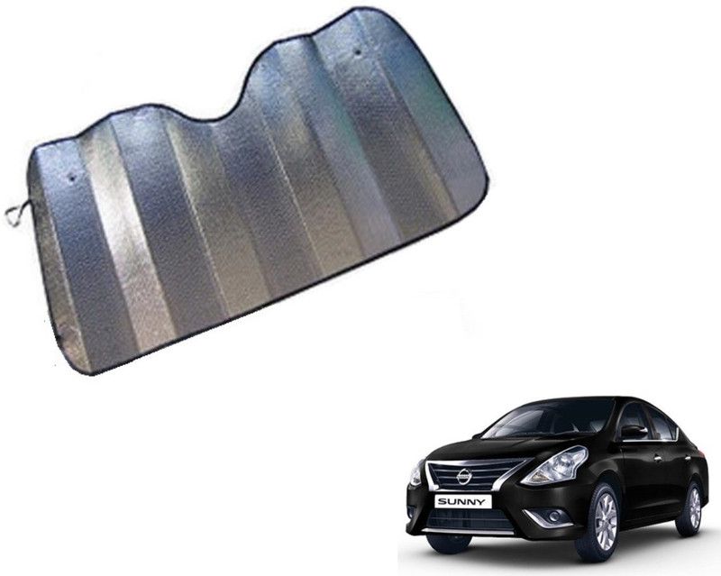 MOCKHE Dashboard Sun Shade For Nissan Sunny  (Silver)