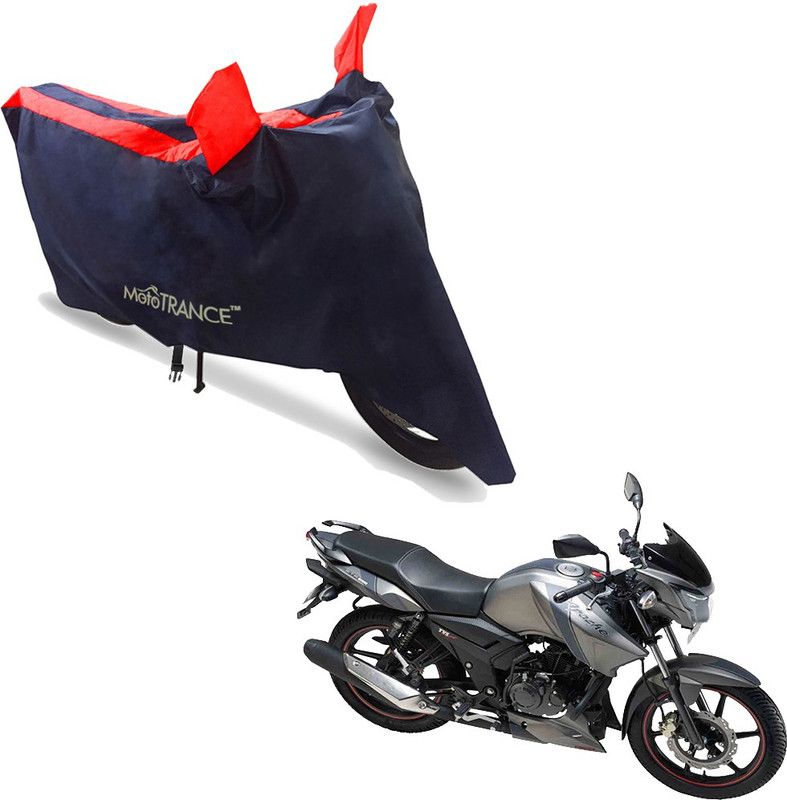 MOTOTRANCE Two Wheeler Cover for TVS  (Apache 150, Blue, Red)