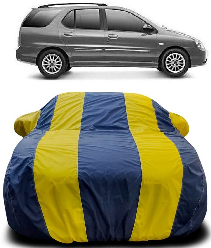MoTRoX Car Cover For Tata Indigo Marina (With Mirror Pockets)  (Blue, Yellow)