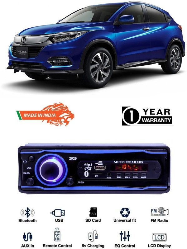 Genipap Blue 2029 USB/AUX/SD/BLUETOOTH/FM/MP3 BOOM MASTER STANDARD- GP166 Car Stereo  (Single Din)