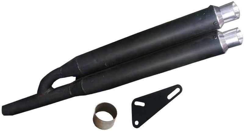 Supremechoice Dual / Double Glasswool Exhaust silencer Royal Enfield Classic 350 Full Exhaust System  (Mild Steel)