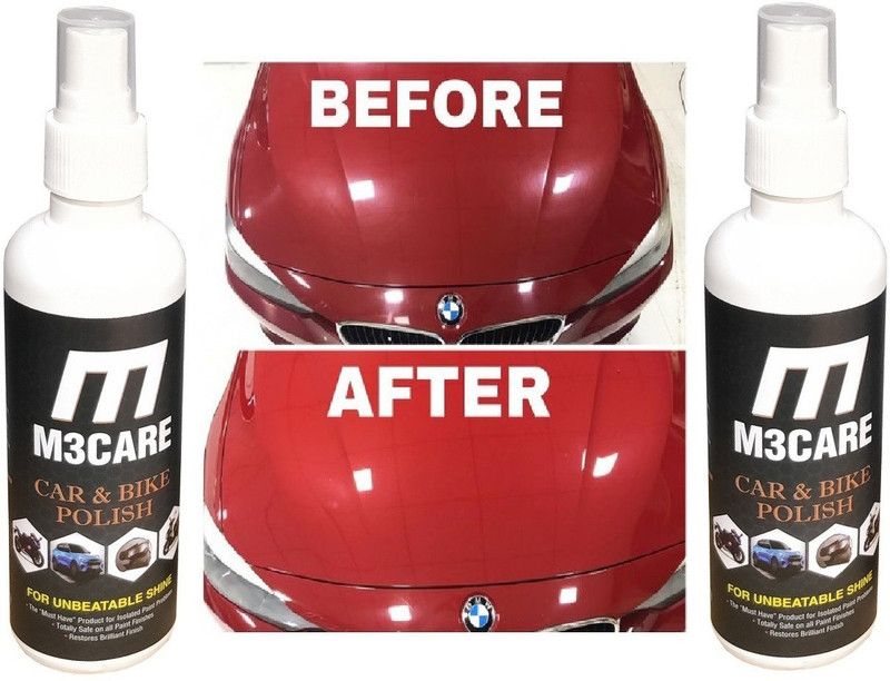 M3CARE Liquid Car Polish for Headlight, Windscreen, Metal Parts, Leather, Exterior, Dashboard, Chrome Accent, Bumper  (400 ml, Pack of 2)