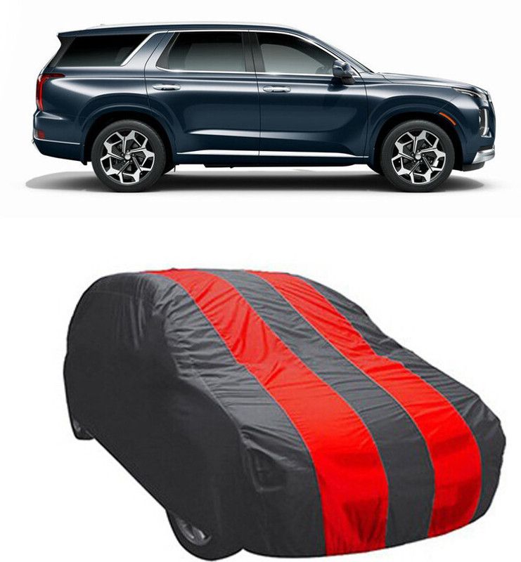 AutoTiger Car Cover For Hyundai Palisade (With Mirror Pockets)  (Red, Grey)