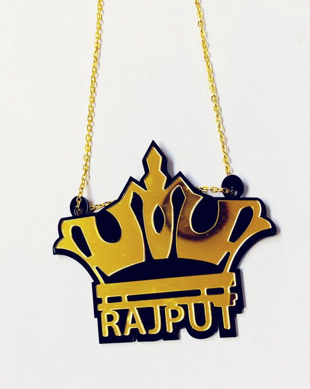 RohanEshop Rajput Golden Crown Acylic Car mirror hanging ornament Pendant For Car Car Hanging Ornament  (Pack of 1)