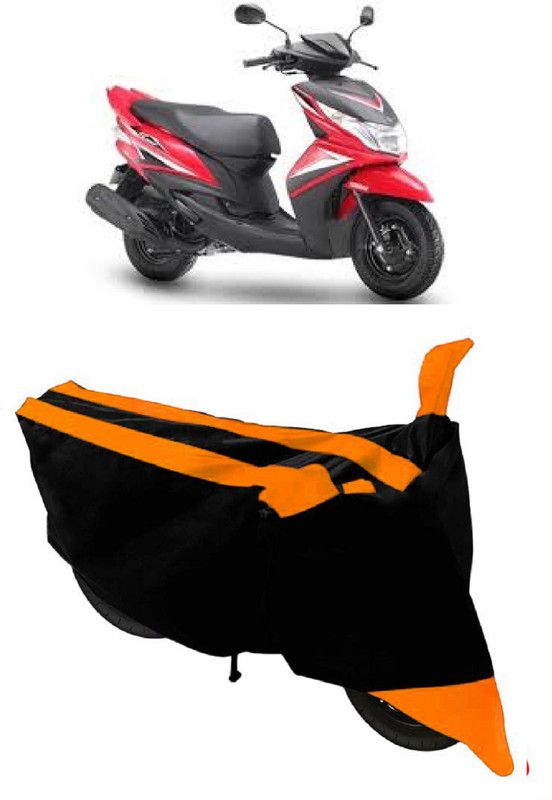 ABORDABLE Waterproof Two Wheeler Cover for Yamaha  (Ray Z, Orange, Black)
