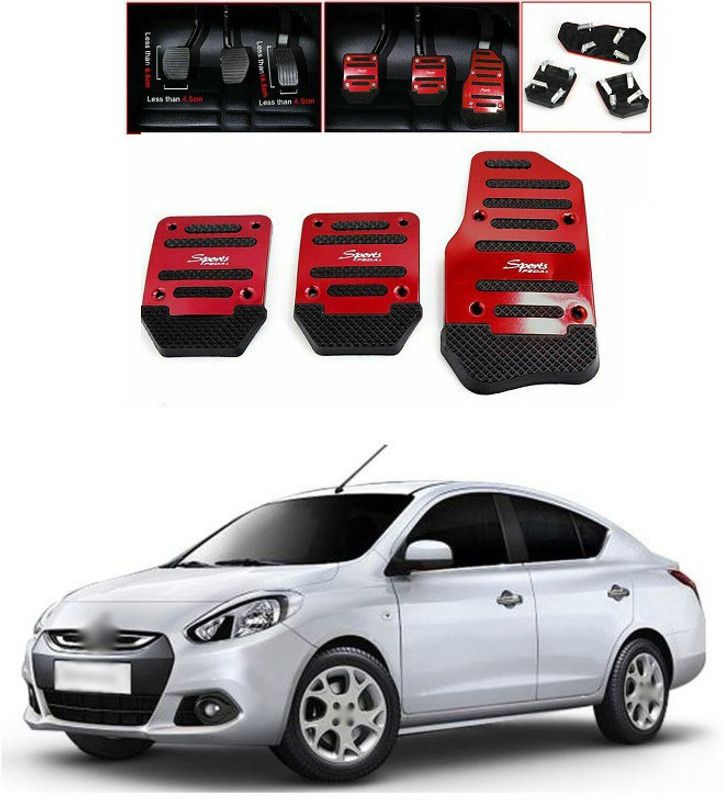 PRTEK CAR 3pcs Nonslip Car Pedal Pads Auto Sports Gas Fuel Petrol Clutch Brake Pad Cover Foot Pedals Rest Plate Kits For MT(Manual Transmission) A198 Car Pedal