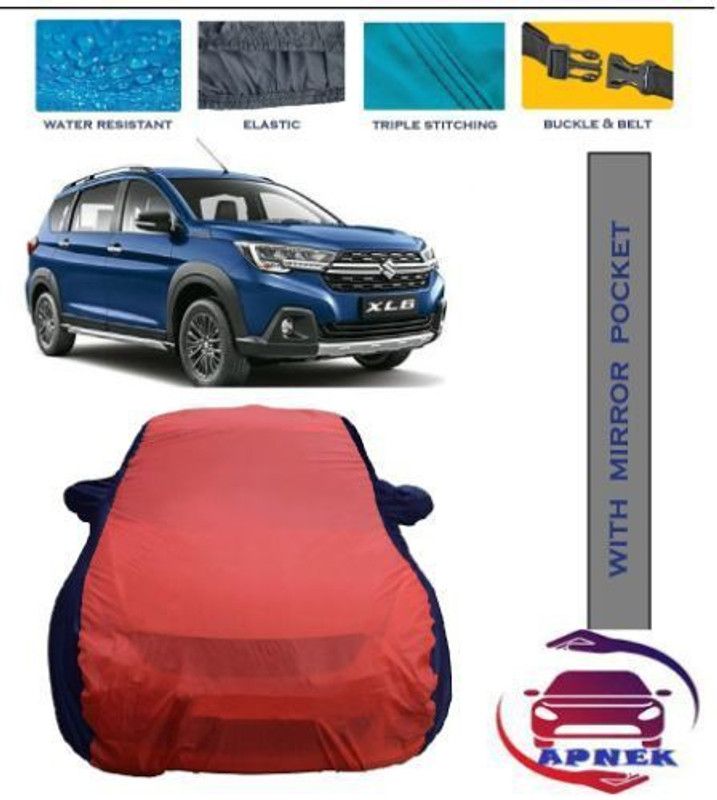 APNEK Car Cover For Maruti Suzuki XL6 (With Mirror Pockets)  (Red, Blue)