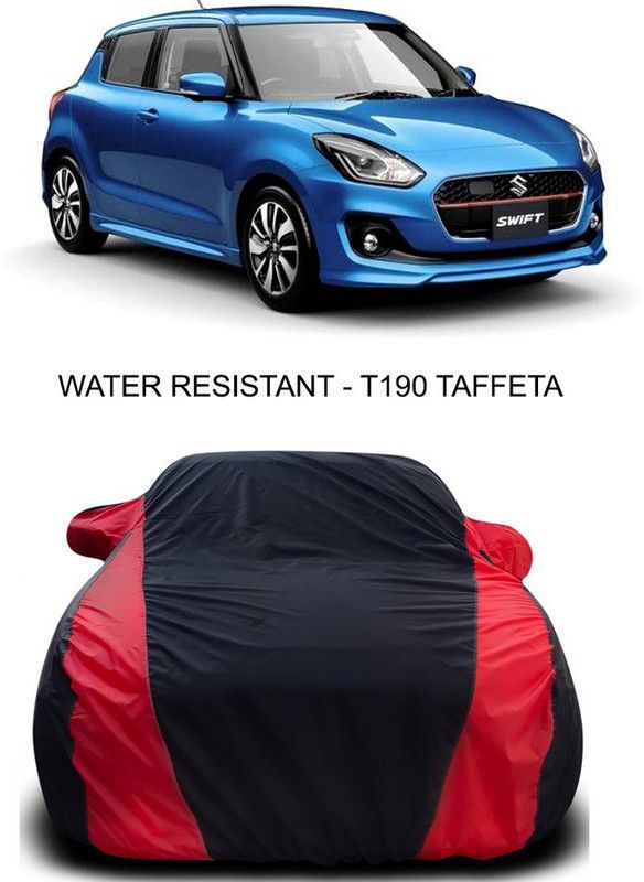 AUTOGARH Car Cover For Maruti Suzuki Swift RS (With Mirror Pockets)  (Red, Black)