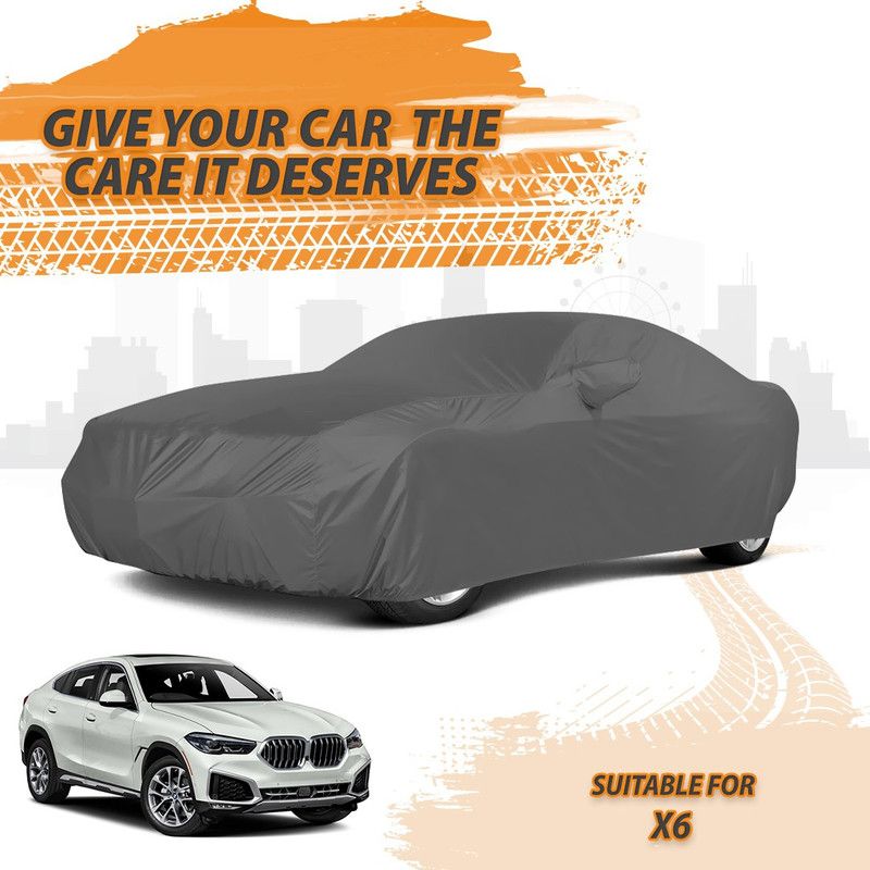 Drivo Car Cover For BMW X6 (With Mirror Pockets)  (Grey)