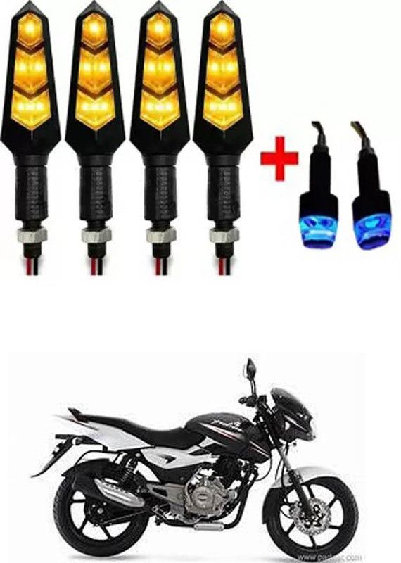 FKOK Bike Indicator Light And Bike Handle Light For Pulsar 150 DTS-i Bike Handlebar Weights  (2 Multicolor)