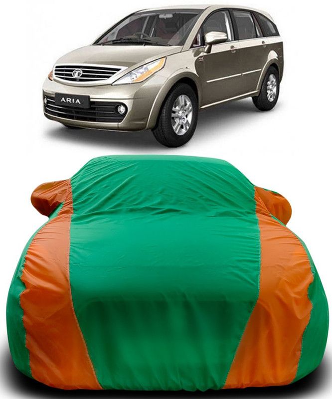 AutoBurn Car Cover For Tata Aria (With Mirror Pockets)  (Green, Orange)