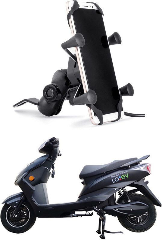 Enfield Works MultiFunctional Mobile Holder with USB Charger Mototrcycle Mobile Holder EW-548 2.1 A Bike Mobile Charger