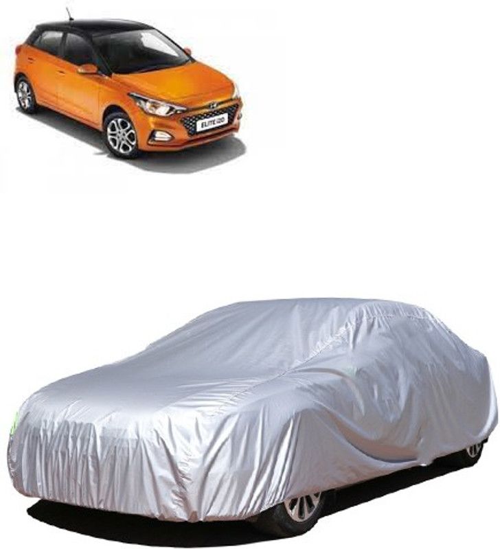 Kuchipudi Car Cover For Hyundai Elite i20 (Without Mirror Pockets)  (Silver, For 2005, 2006, 2007, 2008, 2009, 2010, 2011, 2012, 2013, 2014, 2015, 2016, 2017, 2018, 2019, NA Models)