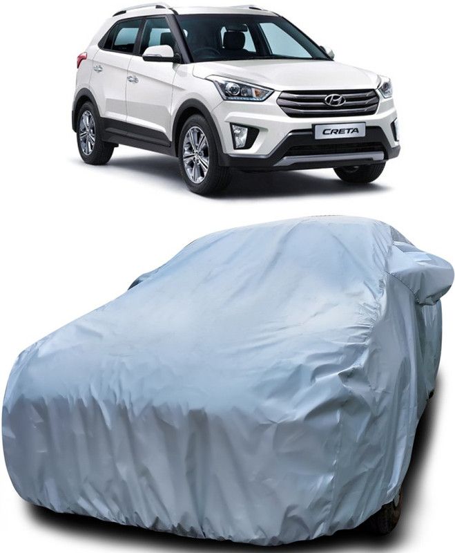 Dvis Car Cover For Hyundai Creta (With Mirror Pockets)  (Silver)