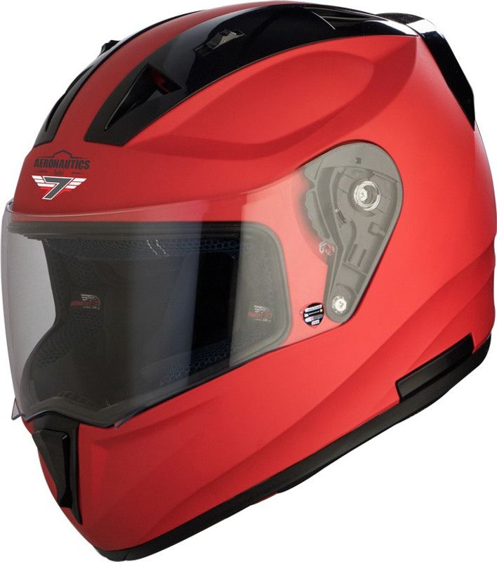 Steelbird SA-1 7Wings Aeronautics Full Face Helmet in Matt S.Red Motorbike Helmet  (Matt S.Red with Photochromatic visor)