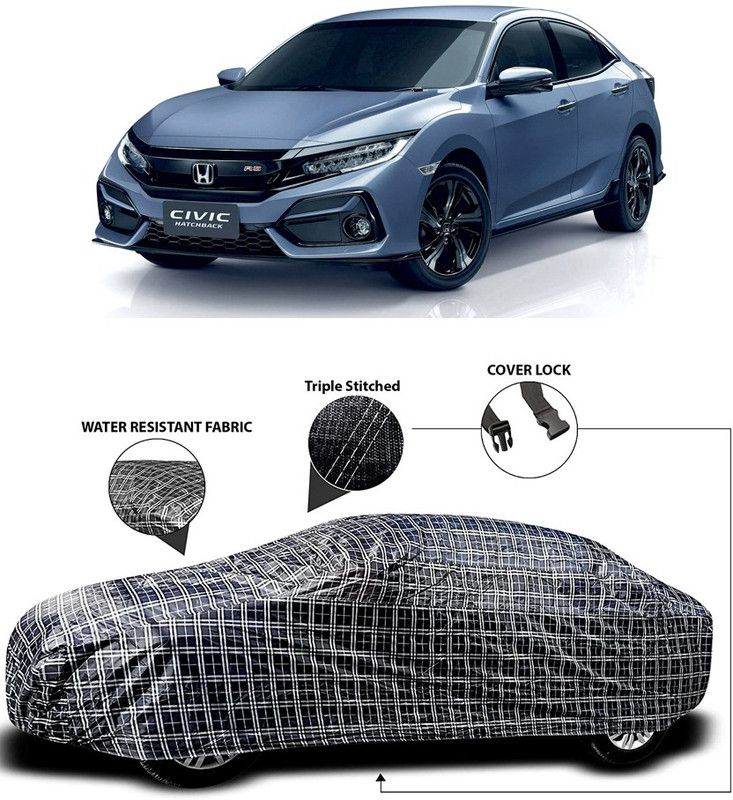 ARN Car Cover For Honda Civic Facelift (With Mirror Pockets)  (White, Black)